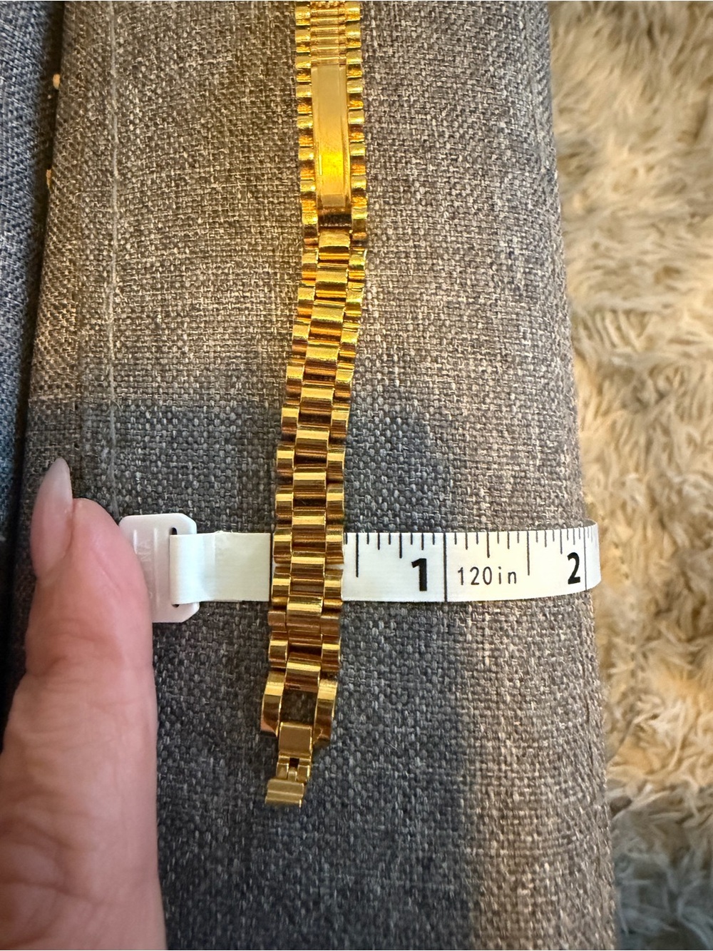 Gold-tone Scalloped rolex type Bracelet - unisex - Picture 7 of 8